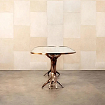 Обеденный стол с фигурным декором бронзового цвета Dichotomy racetrack варинант исполнения - 4 | Loft Concept в Уфе