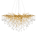 Люстра подвесная с прозрачными стеклянными подвесками в форме капель Диаметр 100 см Droplet Chandelier варинант исполнения - 1 | Loft Concept в Уфе