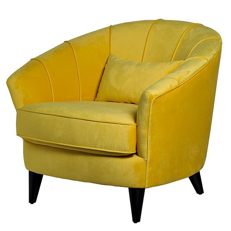 Amour Curved Back Velvet Chair Yellow Желтый в Уфе | Loft Concept 