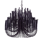 Люстра черная с несколькими ярусами деревянных палочек Bright Wooden Chandelier варинант исполнения - 9 | Loft Concept в Уфе