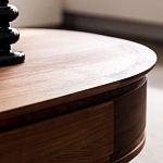 Кофейный стол овальный из дерева с 2-мя ящиками Coffee Walnut Table варинант исполнения - 9 | Loft Concept в Уфе