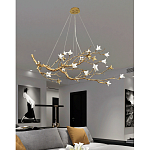 Люстра в виде золотой ветки с цветами Glass Flower Pendant Light варинант исполнения - 6 | Loft Concept в Уфе