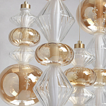 Люстра с плафонами из прозрачного и янтарного стекла в виде шаров и ромбов Gabriel Scott Luna варинант исполнения - 4 | Loft Concept в Уфе