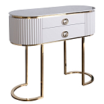 Консоль с белая овальная с мраморной столешницей Thoroughbass  варинант исполнения - 1 | Loft Concept в Уфе