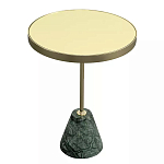 Кофейный столик с круглой зеркальной столешницей и мраморным основанием Stable Base варинант исполнения - 1 | Loft Concept в Уфе