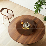 Стол обеденный круглый с двойной столешницей Walnut Wood Table варинант исполнения - 5 | Loft Concept в Уфе