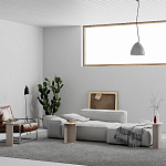 Стол журнальный бежево-серый из 3-х частей со столешницами в виде геометрических элементов MUND SIDE TABLE LIGHT MOCHA варинант исполнения - 2 | Loft Concept в Уфе