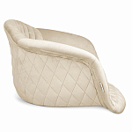 Барный стул со спинкой и подлокотниками на 4-х деревянных ножках Кремовый Велюр Ava Charm варинант исполнения - 3 | Loft Concept в Уфе