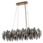 Люстра подвесная с овальными подвесками из стекла дымчатого цвета Harlow Crystal Round варинант исполнения - 1 | Loft Concept в Уфе