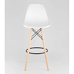 Пластиковый барный стул на ножках из массива бука Eames White варинант исполнения - 5 | Loft Concept в Уфе