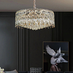 Люстра круглая с хрустальными подвесками на золотистом каркасе Roul Crystal Light варинант исполнения - 12 | Loft Concept в Уфе