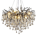 Люстра черная с прозрачными стеклянными подвесками в форме капель FAIRYTREE Light варинант исполнения - 3 | Loft Concept в Уфе