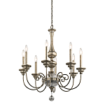 Люстра серебряного цвета с состаренным эффектом и декоративным подвесным шаром Kichler варинант исполнения - 1 | Loft Concept в Уфе