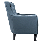 Кресло с мягкой обивкой из льна на 4-х ножках из массива березы Scarlett Armchair blue варинант исполнения - 1 | Loft Concept в Уфе