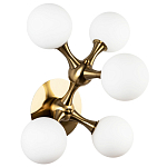 Бра с 5-ю плафонами из стеклянных шаров Pearls Suspension Brass Wall Lamp варинант исполнения - 1 | Loft Concept в Уфе