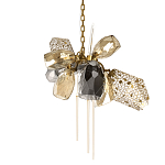 Люстра подвесная со стеклянными плафонами из дымчатого и золотистого с тремя вертикальными подвесками Gilded Mirage  варинант исполнения - 1 | Loft Concept в Уфе