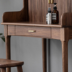 Туалетный стол деревянный с ящиком и зеркалом Moon Walnut Furniture варинант исполнения - 7 | Loft Concept в Уфе