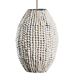 Подвесной светильник вертикальной овальной формы украшенный белыми круглыми бусинами Gradient Oval Pendant Lamp White варинант исполнения - 2 | Loft Concept в Уфе