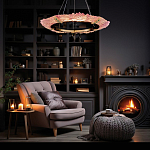 Люстра в форме кольца розовая Warm Pink Light варинант исполнения - 6 | Loft Concept в Уфе