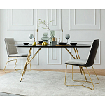 Обеденный стол на металлических ножках Ward Brass Dining Table варинант исполнения - 5 | Loft Concept в Уфе