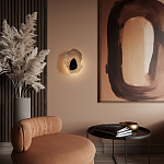 Бра с волнообразным стеклянным плафоном и вставкой из мрамора Liquid Stone варинант исполнения - 15 | Loft Concept в Уфе