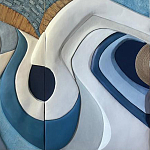 Арт-объект ручной работы Blue Abstraction из 4-х панелей варинант исполнения - 4 | Loft Concept в Уфе