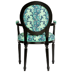 Стул из натурального бука с подлокотниками Ikat Pattern бирюзовый варинант исполнения - 2 | Loft Concept в Уфе