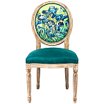 Стул из натурального бука зелёный с цветочным принтом Impressionism in Color варинант исполнения - 1 | Loft Concept в Уфе