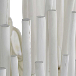 Люстра белая с несколькими ярусами деревянных палочек Bright Wooden Chandelier варинант исполнения - 10 | Loft Concept в Уфе