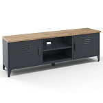 ТВ-тумба из металла и столешницей из массива дуба Metal Wood TV-Stand варинант исполнения - 2 | Loft Concept в Уфе