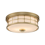 Потолочный светильник для ванных комнат цвета латунь в виде металлической клетки с геометрическими узорами Quoizel варинант исполнения - 1 | Loft Concept в Уфе