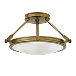 Потолочный светильник цвета латунь с плоским круглым плафоном Hinkley варинант исполнения - 4 | Loft Concept в Уфе