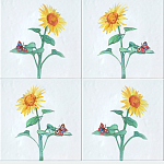 Плитка с узором Подсолнух варинант исполнения - 1 | Loft Concept в Уфе