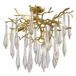 Люстра потолочная с прозрачными стеклянными подвесками в форме капель Droplet Chandelier варинант исполнения - 3 | Loft Concept в Уфе