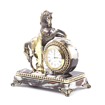 Часы настольные бронзовые с декором в виде коня Horse Stone Clock варинант исполнения - 8 | Loft Concept в Уфе