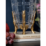 Ваза из прозрачного стекла с бронзовыми ножками и фигурками попугаев Eden Garden porcelain and bronze варинант исполнения - 4 | Loft Concept в Уфе