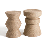 Приставной стол с отделкой из джута Juti D30 см варинант исполнения - 5 | Loft Concept в Уфе