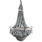 Люстра каплевидной формы украшенная серыми бусинами Wooden Beads Grey Chandelier варинант исполнения - 3 | Loft Concept в Уфе