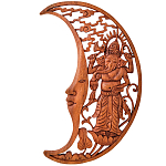 Панно из дерева Ганеша и месяц Panel With Animals варинант исполнения - 1 | Loft Concept в Уфе