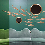 Обои с вышивкой ручной работы Deco Fish Original colourway варинант исполнения - 1 | Loft Concept в Уфе