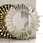 Зеркало круглое с лучами из зеркальных фацетов Silver Facet варинант исполнения - 2 | Loft Concept в Уфе