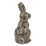 Статуэтка заяц из текстурированной терракоты и покрытый глянцевой краской под бронзу Rabbit Charm  варинант исполнения - 1 | Loft Concept в Уфе