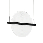 Светодиодный подвесной светильник круглой формы с металлическим черным каркасом Marble Glow варинант исполнения - 3 | Loft Concept в Уфе