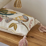 Чехол на подушку с кисточками и вышивкой птиц Ethnic mix Birds Rect варинант исполнения - 5 | Loft Concept в Уфе