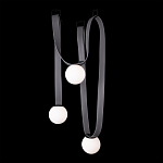 Подвесной светильник с серыми кожаными ремнями и белыми стеклянными плафонами в виде шаров Flos Wireline Lighting варинант исполнения - 4 | Loft Concept в Уфе