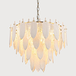 Люстра с декором из рельефного стекла в виде перьев Abelia Feather Chandelier 12 варинант исполнения - 3 | Loft Concept в Уфе