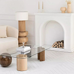 Дизайнерский журнальный стол с прозрачной столешницей и ножками в форме геометрических фигур Pytusin варинант исполнения - 3 | Loft Concept в Уфе