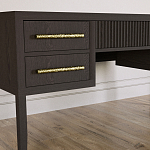 Большой Рабочий стол Primo с 5 выдвижными ящиками Темный орех варинант исполнения - 4 | Loft Concept в Уфе