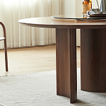 Стол обеденный круглый с двойной столешницей Walnut Wood Table варинант исполнения - 7 | Loft Concept в Уфе