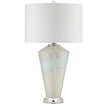 Настольная лампа стеклянная с тканевым абажуром Edges варинант исполнения - 4 | Loft Concept в Уфе